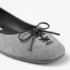 Scarlett ballerina’s in duifgrijs suède en denim