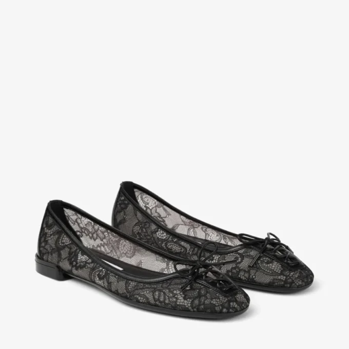 Scarlett Ballerina Zwart Jimmy Choo Ballerina’s met veters Scarlett Ballerina Zwart Jimmy Choo Ballerina’s met veters