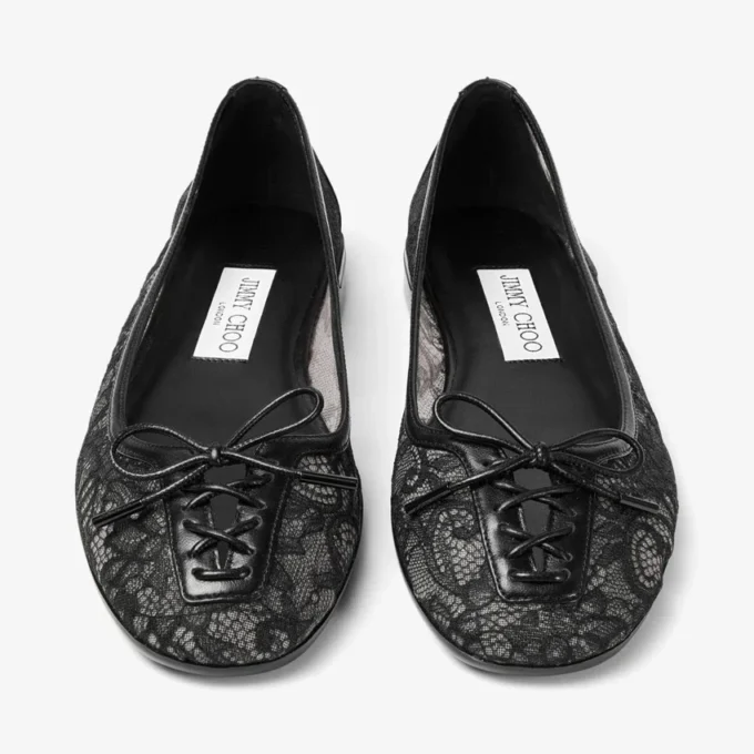 Scarlett Ballerina Zwart Jimmy Choo Ballerina’s met veters Scarlett Ballerina Zwart Jimmy Choo Ballerina’s met veters