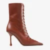 Scarlett enkellaars 85 Cognac Elaphe-print leer enkellaarzen
