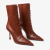 Scarlett enkellaars 85 Cognac Elaphe-print leer enkellaarzen
