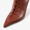 Scarlett enkellaars 85 Cognac Elaphe-print leer enkellaarzen