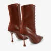 Scarlett enkellaars 85 Cognac Elaphe-print leer enkellaarzen