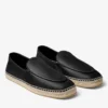 Shenton Espadrille Zwarte Espadrilles van getrommeld leer Shenton Espadrille Zwarte Espadrilles van getrommeld leer