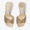 Skye 70 gouden satijnen sandalen met kristallen