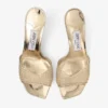 Skye 70 Goudkleurige sandalen van Illusion Crystal Mesh en Liquid Metal-leer