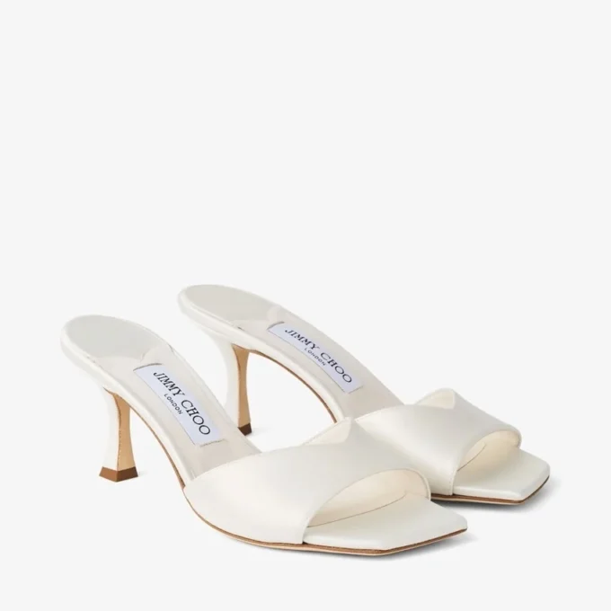 Skye 70 ivoorkleurige satijnen sandalen