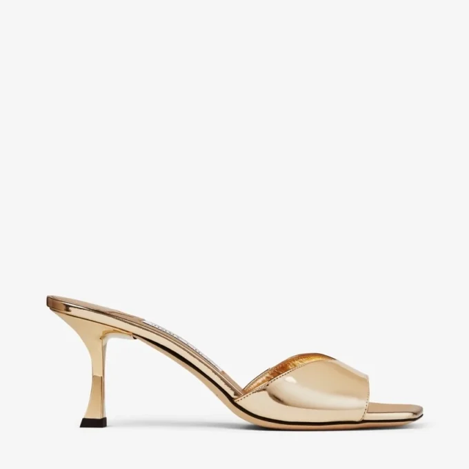 Skye 70 sandalen van goudkleurig metallic leer