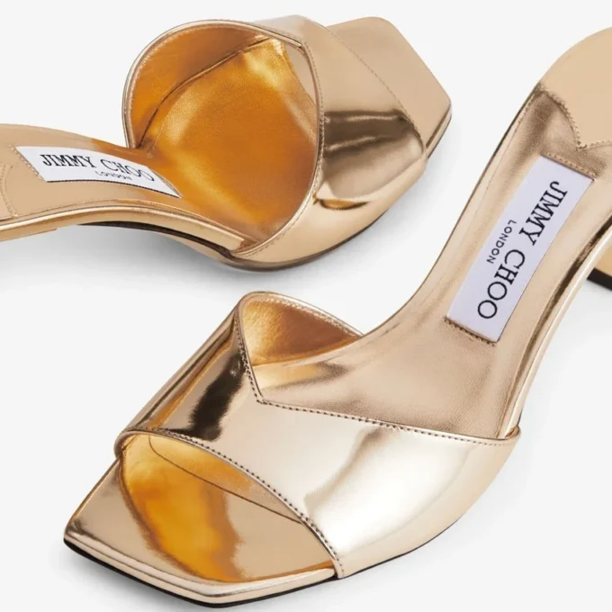 Skye 70 sandalen van goudkleurig metallic leer