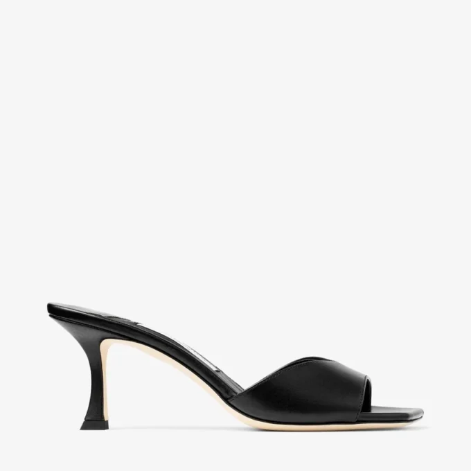 Skye 70 zwarte leren sandalen