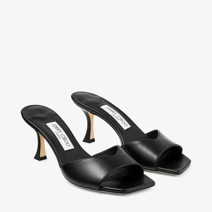 Skye 70 zwarte leren sandalen