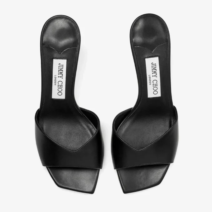 Skye 70 zwarte leren sandalen