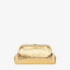 Skylar gouden Candy Wrap-leren clutch met vierkante Jc-sluiting Skylar gouden Candy Wrap-leren clutch met vierkante Jc-sluiting