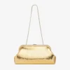 Skylar gouden Candy Wrap-leren clutch met vierkante Jc-sluiting Skylar gouden Candy Wrap-leren clutch met vierkante Jc-sluiting