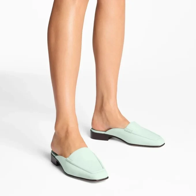 Slide Mint Nubuck Leather Mule Slide Mint Nubuck Leather Mule