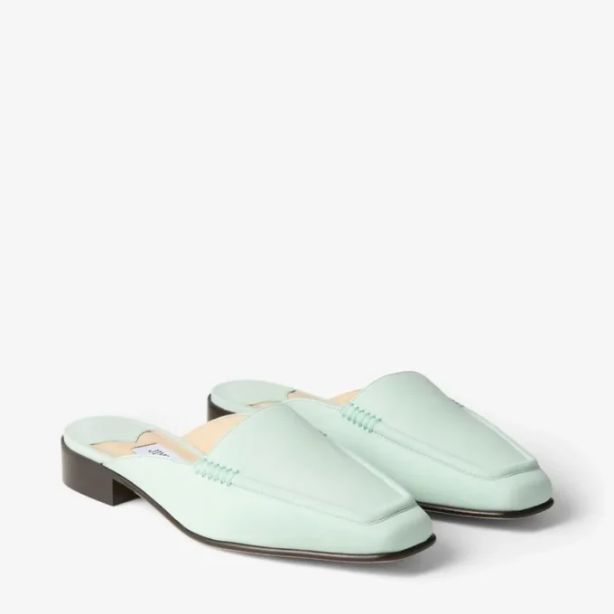 Slide Mint Nubuck Leather Mule Slide Mint Nubuck Leather Mule