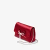 Soft Bow Mini Bag Robijnrode satijnen minitas met kristallen strik