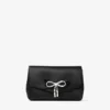 Soft Bow Mini Bag Zwarte satijnen mini-tas met kristallen strik