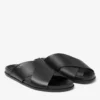 Sol Slide zwarte vachetta-leren slippers Sol Slide zwarte vachetta-leren slippers
