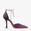Stevie 100 Winter Bloom en Violet Orchid Mix satijnen pumps met dégradé-kristallen Stevie 100 Winter Bloom en Violet Orchid Mix satijnen pumps met dégradé-kristallen