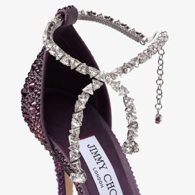 Stevie 100 Winter Bloom en Violet Orchid Mix satijnen pumps met dégradé-kristallen Stevie 100 Winter Bloom en Violet Orchid Mix satijnen pumps met dégradé-kristallen
