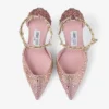 Stevie 100 zijdezachte blush satijnen pumps met kristallen Stevie 100 zijdezachte blush satijnen pumps met kristallen