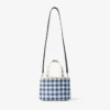 Strandtas East-West Mini Marine Mix en Ecru Gingham Raffia Mini Strandtas met handvat Strandtas East-West Mini Marine Mix en Ecru Gingham Raffia Mini Strandtas met handvat