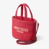 Strandtas East-West Mini Ruby Red en Light Gold Mini strandtas met handvatten Strandtas East-West Mini Ruby Red en Light Gold Mini strandtas met handvatten