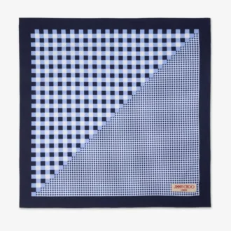Sula Bandana Katoenen bandana met marineblauwe ginghamprint