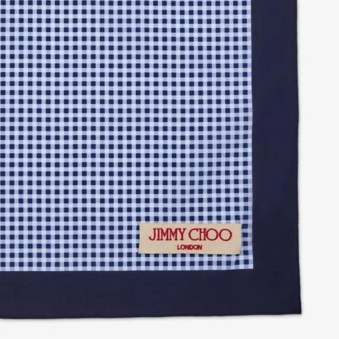 Sula Bandana Katoenen bandana met marineblauwe ginghamprint Sula Bandana Katoenen bandana met marineblauwe ginghamprint