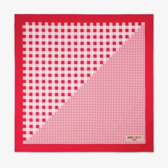 Sula Bandana Ruby Red Mix Gingham Print Katoenen Bandana