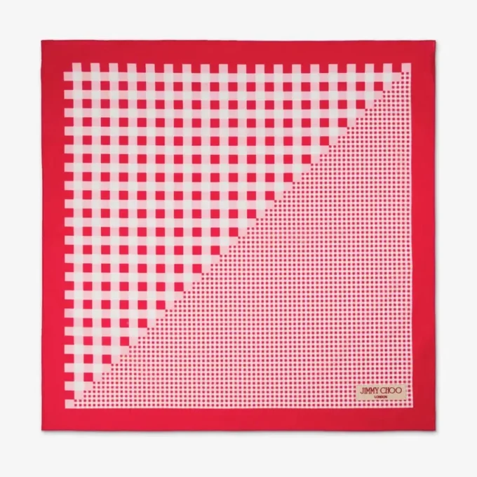 Sula Bandana Ruby Red Mix Gingham Print Katoenen Bandana