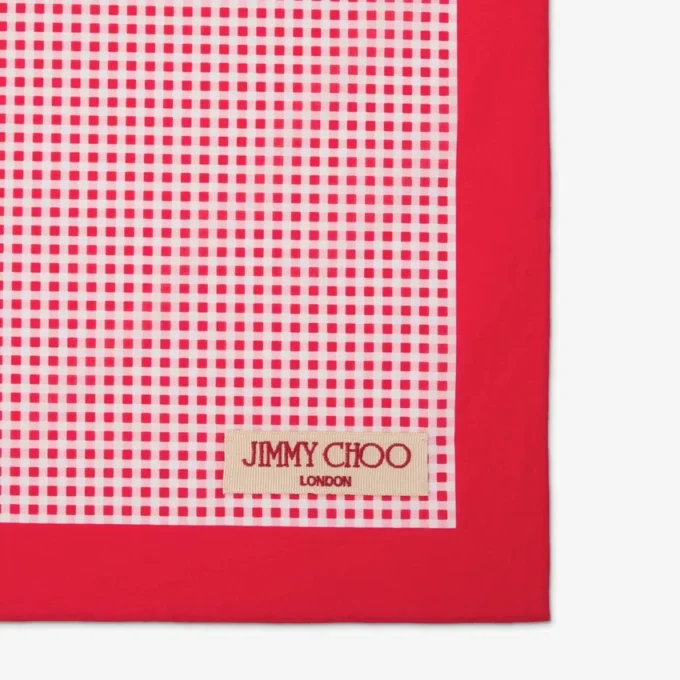Sula Bandana Ruby Red Mix Gingham Print Katoenen Bandana