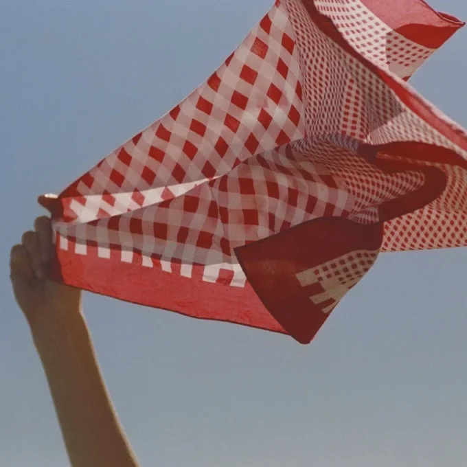 Sula Bandana Ruby Red Mix Gingham Print Katoenen Bandana