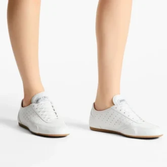 Sunny F lage sneakers van wit en gumkleurig leer
