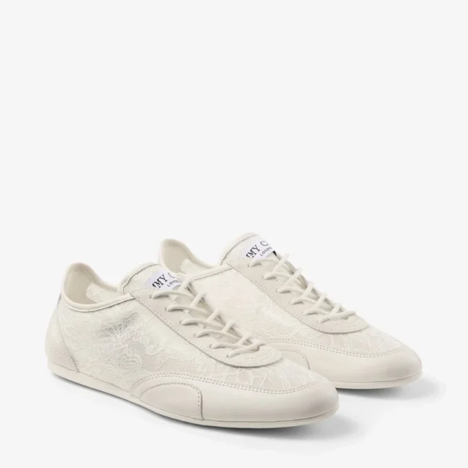 Sunny F Latté-leren mix en jimmy choo-kanten lage sneakers Sunny F Latté-leren mix en jimmy choo-kanten lage sneakers