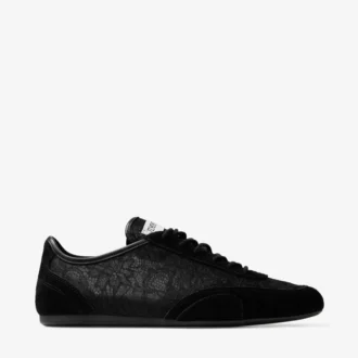 Sunny F zwarte leren mix en jimmy choo lage veterschoenen