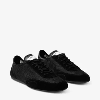 Sunny F zwarte leren mix en jimmy choo lage veterschoenen