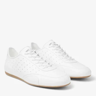 Sunny M witte en rubberen leren mix lage sneakers