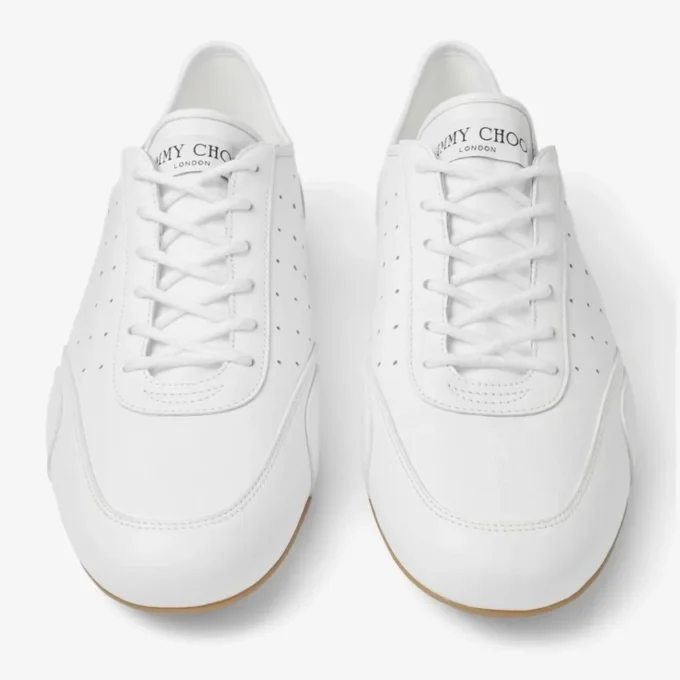 Sunny M witte en rubberen leren mix lage sneakers Sunny M witte en rubberen leren mix lage sneakers