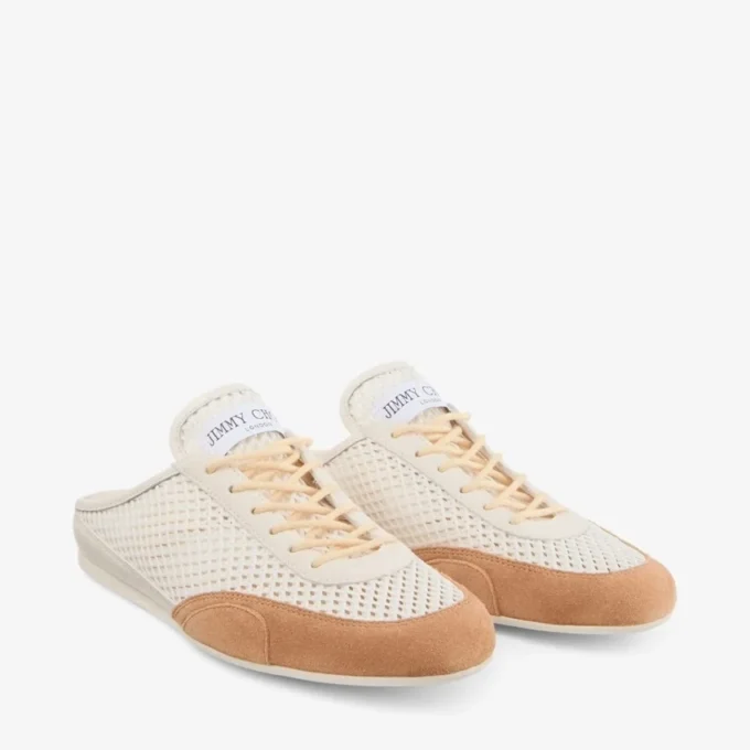 Sunny Mule F Lage sneakers van een mix van latte- en toffee-kleurig leer en Diamond-vormig mesh Sunny Mule F Lage sneakers van een mix van latte- en toffee-kleurig leer en Diamond-vormig mesh
