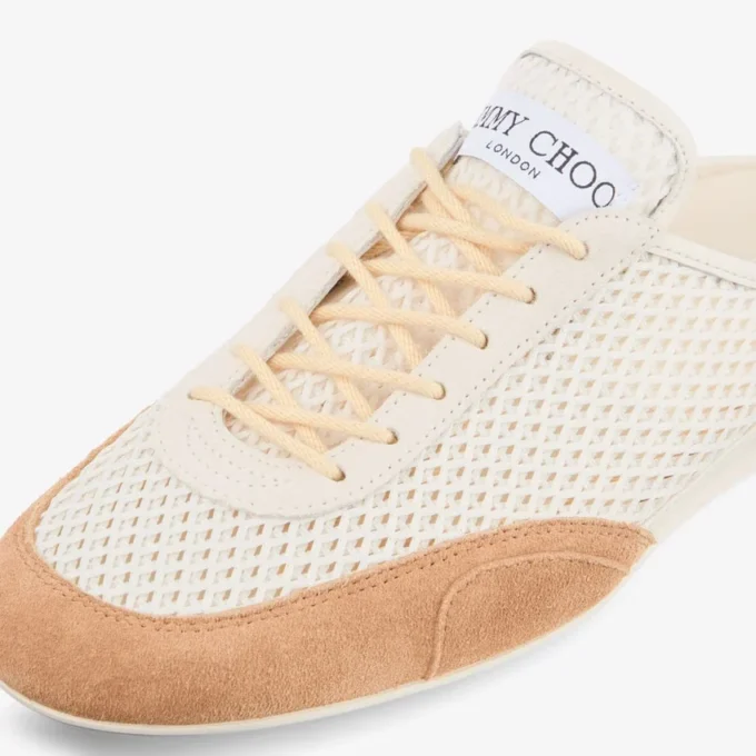 Sunny Mule F Lage sneakers van een mix van latte- en toffee-kleurig leer en Diamond-vormig mesh Sunny Mule F Lage sneakers van een mix van latte- en toffee-kleurig leer en Diamond-vormig mesh