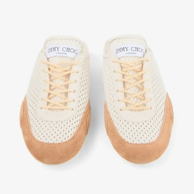 Sunny Mule F Lage sneakers van een mix van latte- en toffee-kleurig leer en Diamond-vormig mesh Sunny Mule F Lage sneakers van een mix van latte- en toffee-kleurig leer en Diamond-vormig mesh