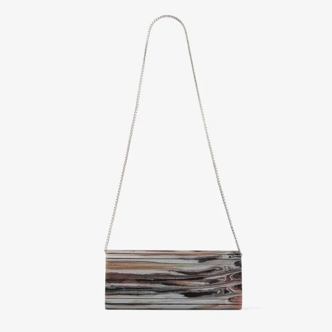 Sweetie grijze clutch van acryl met marmereffect Sweetie grijze clutch van acryl met marmereffect