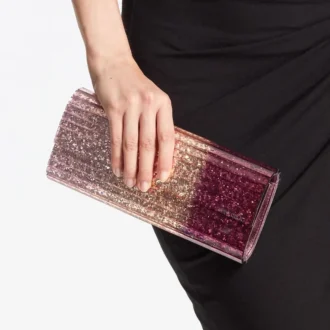 Sweetie Silky Blush DéGradé Glitter Plexi Clutch