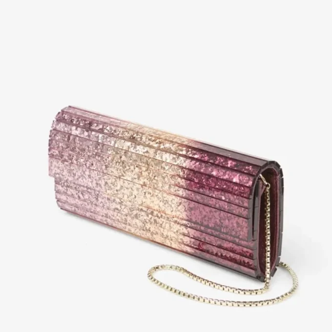 Sweetie Silky Blush DéGradé Glitter Plexi Clutch Sweetie Silky Blush DéGradé Glitter Plexi Clutch