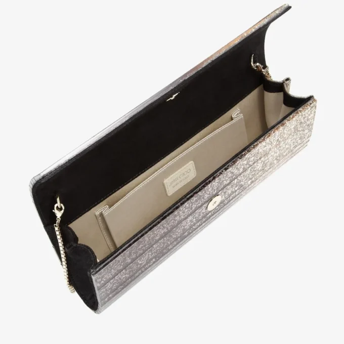 Sweetie zwarte en champagnekleurige DéGradé glitter acryl clutch Sweetie zwarte en champagnekleurige DéGradé glitter acryl clutch
