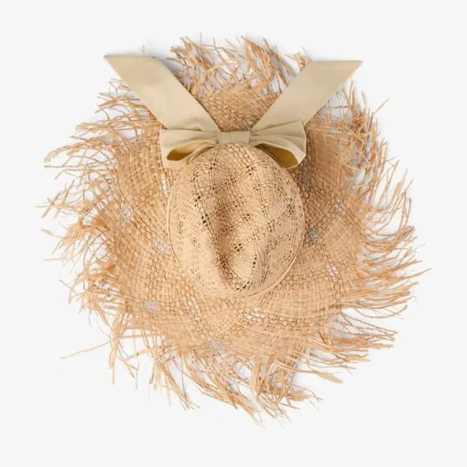 Thalia Small natuurlijke raffiahoed met strik Thalia Small natuurlijke raffiahoed met strik