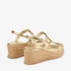 Theia Wedge 60 Goudkleurige metallic leren sleehak sandalen Theia Wedge 60 Goudkleurige metallic leren sleehak sandalen