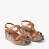 Theia Wedge 60 Multi Chevron Raffia sandalen met sleehak Theia Wedge 60 Multi Chevron Raffia sandalen met sleehak